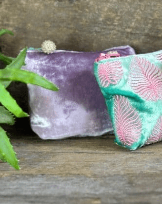 purse Velvet Mini Coin Purse - Plain Lilac