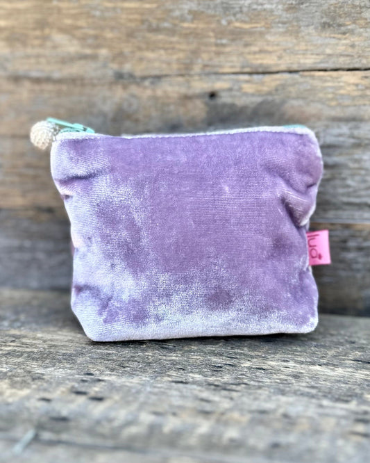 purse Velvet Mini Coin Purse - Plain Lilac