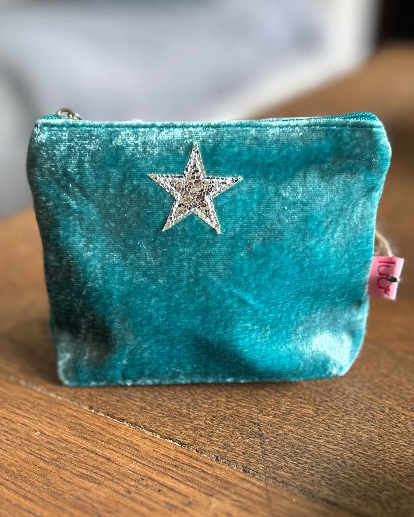 purse Velvet Shiny Star Mini Coin Purse - Teal