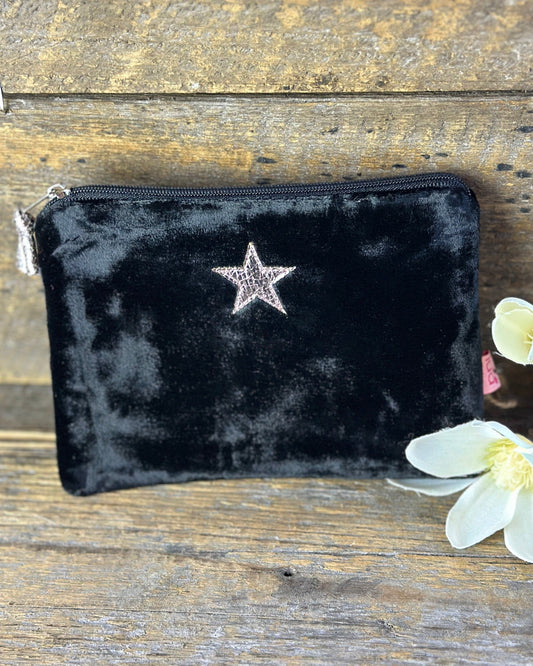 purse Velvet Star Coin Purse - Black