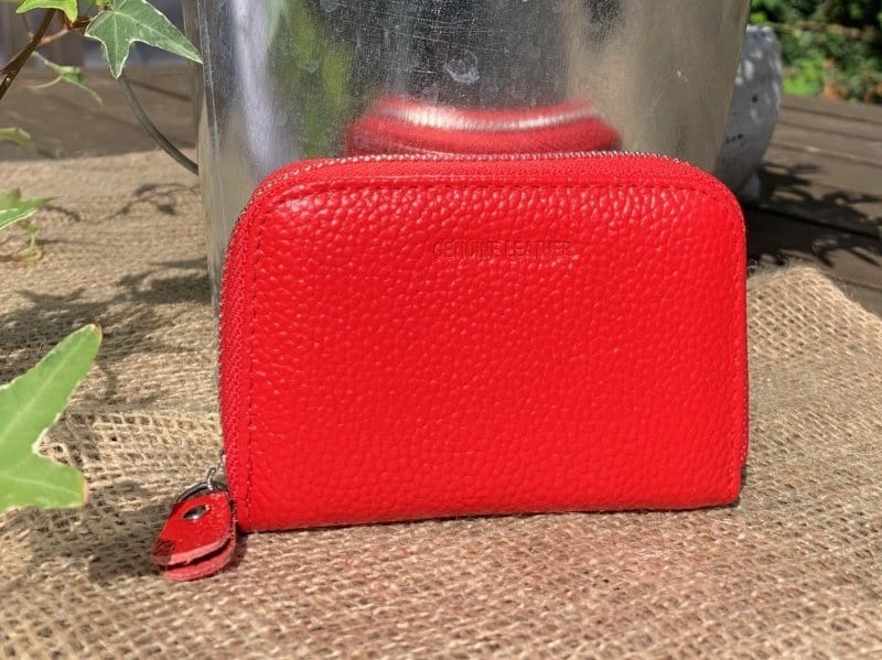 purses Leather Card Holder Purse - Red