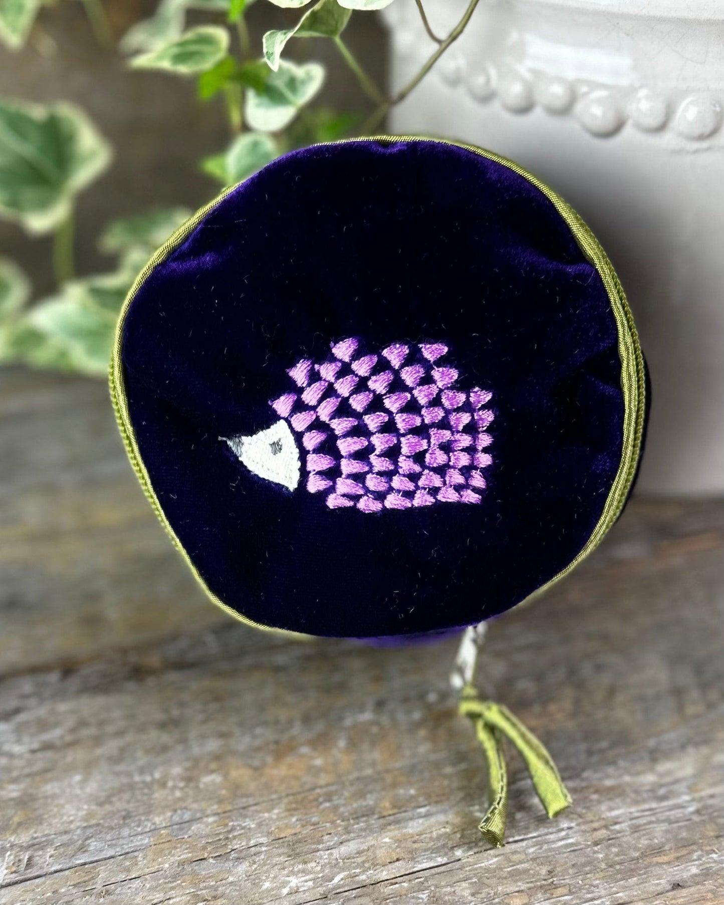 purses Velvet Hedgehog Jewellery Pouch - Purple
