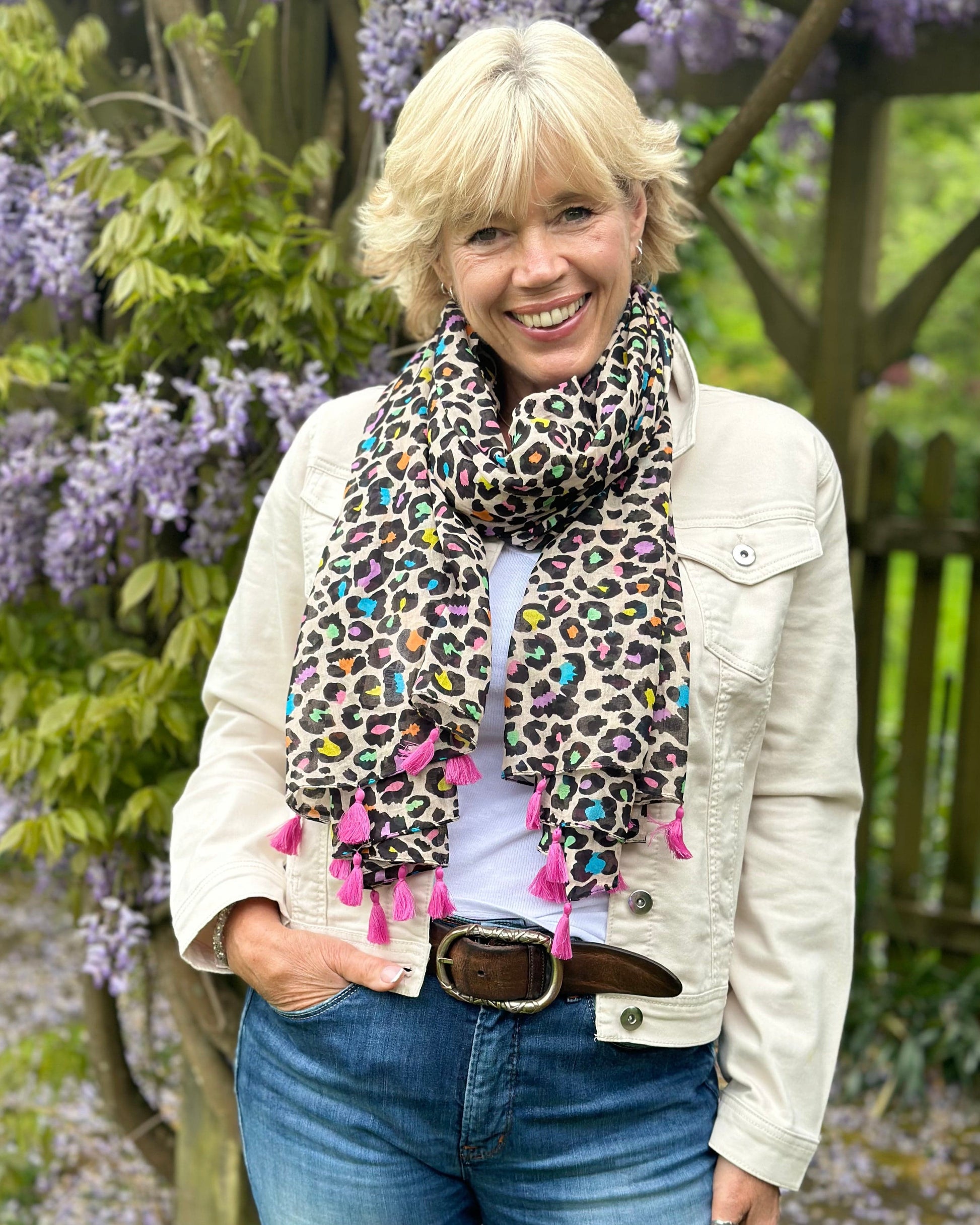 scarf Cotton Neon Mix Animal Print Scarf