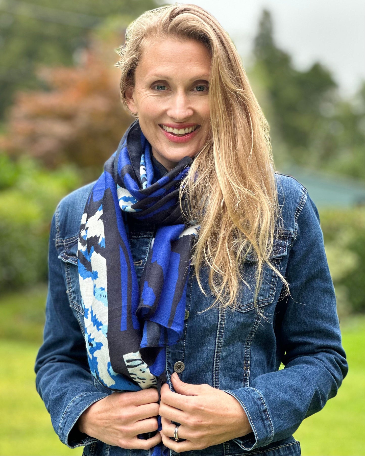 Blue scarf on sale