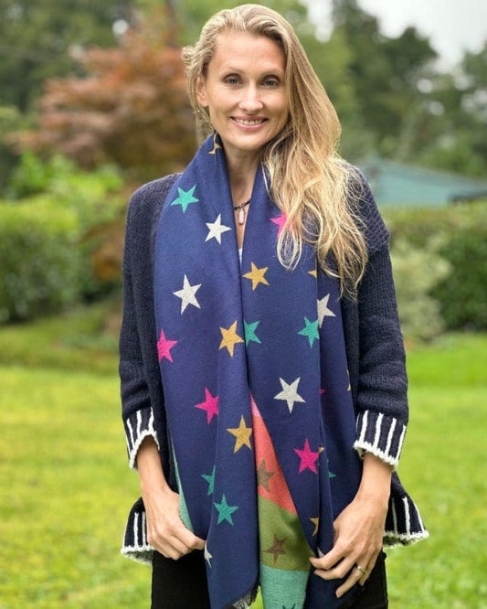 scarf Reversible Stars Scarf - Navy Blue