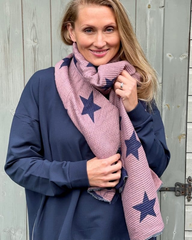 Navy and pink store scarf