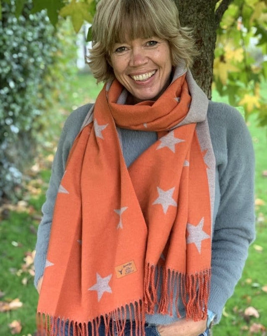 scarf Winter Stars Scarf - Burnt Orange/Taupe