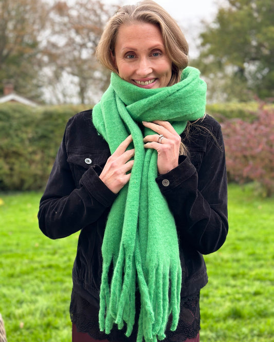 Scarves Cosy Plain Winter Scarf - Emerald Green