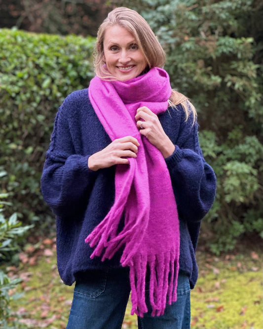 Scarves Cosy Plain Winter Scarf - Lilac Pink