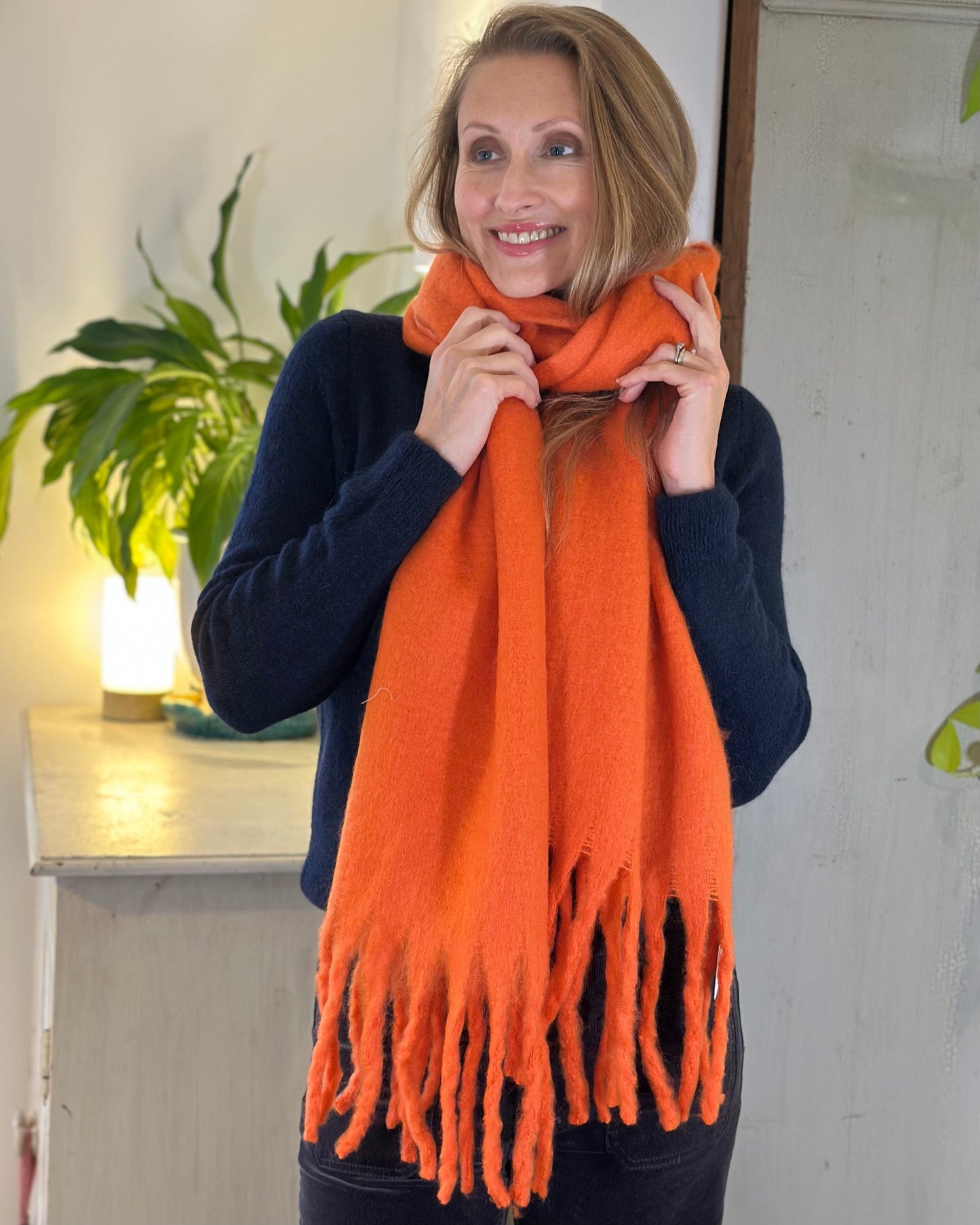 Scarves Cosy Plain Winter Scarf - Orange