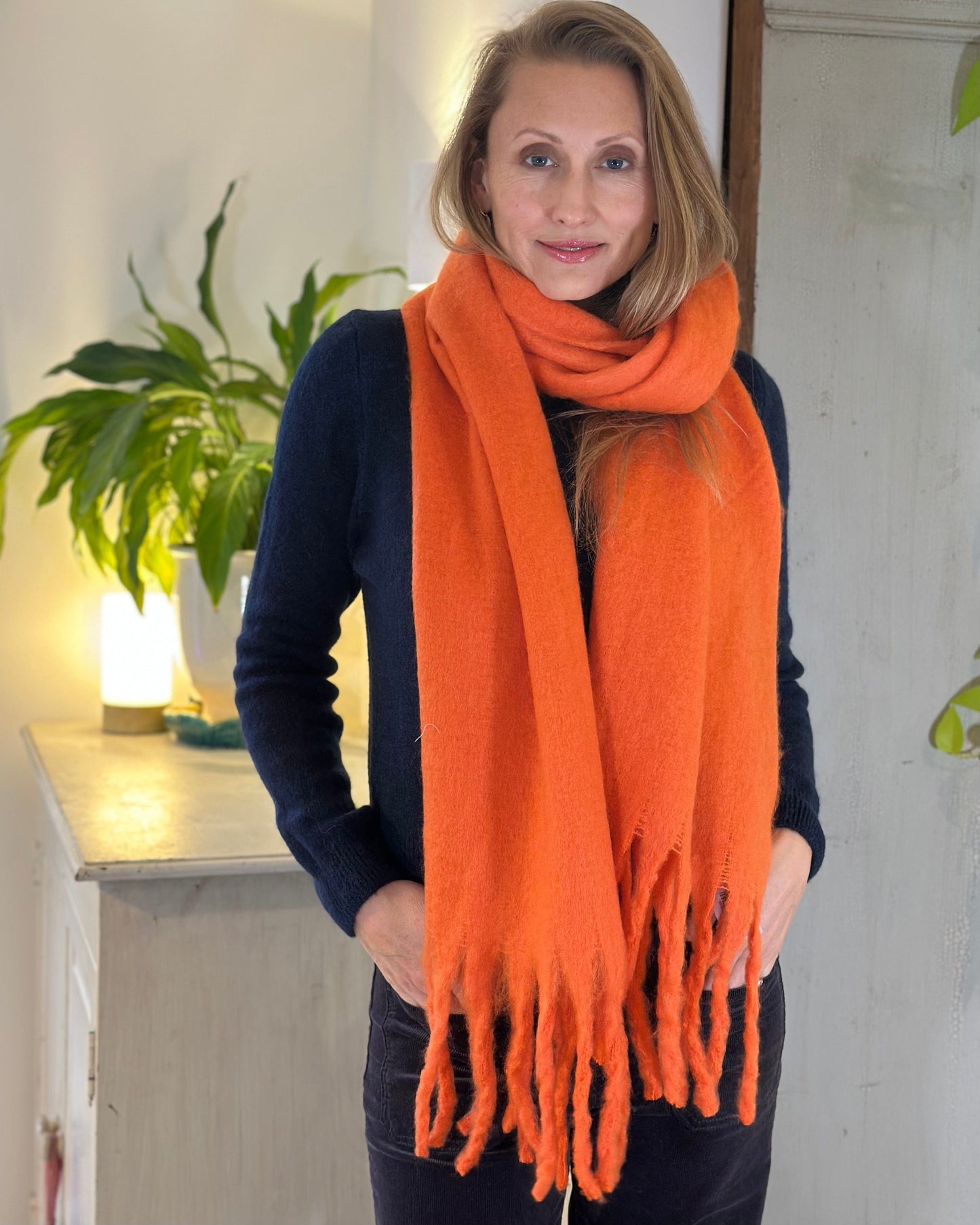 Scarves Cosy Plain Winter Scarf - Orange