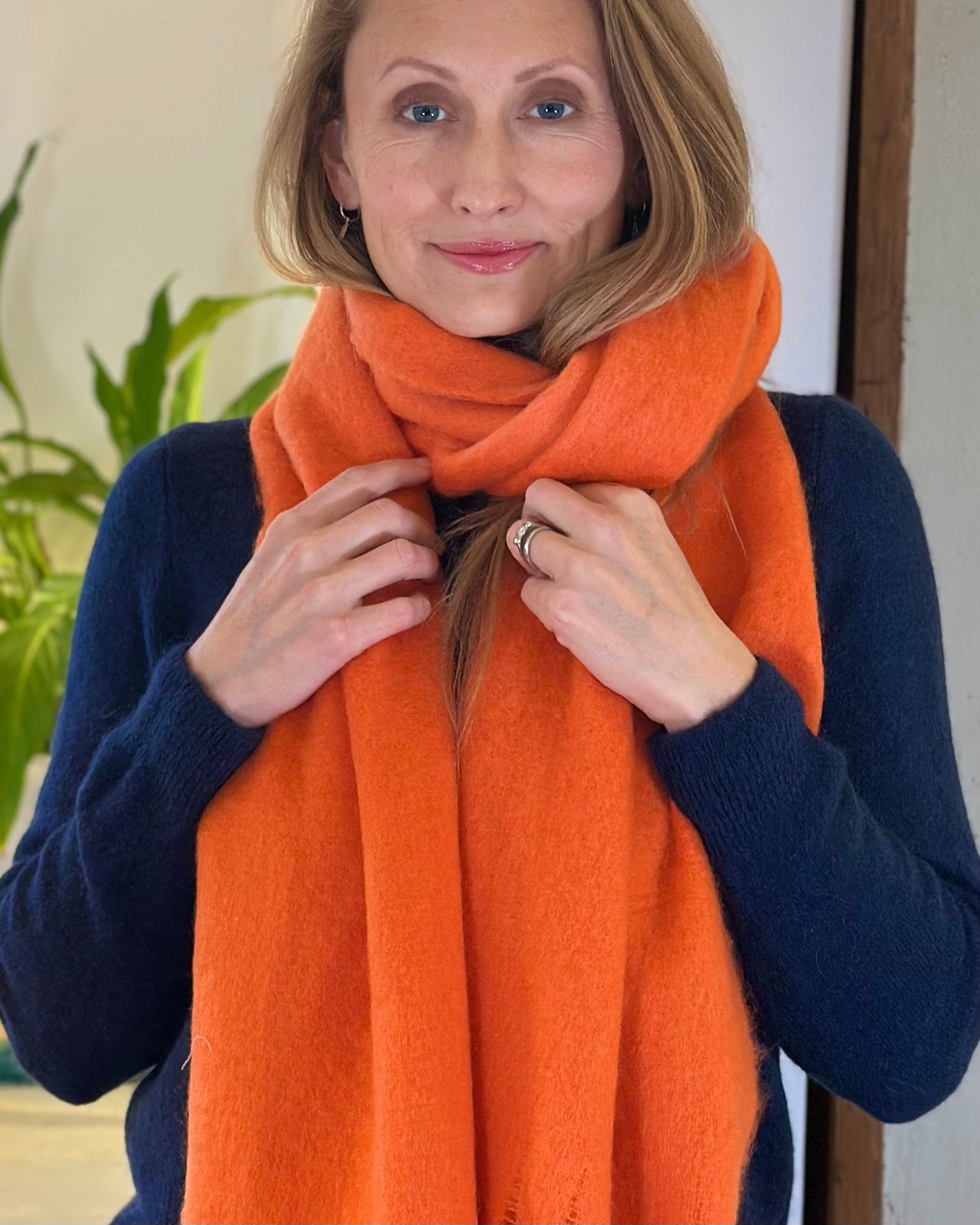 Scarves Cosy Plain Winter Scarf - Orange