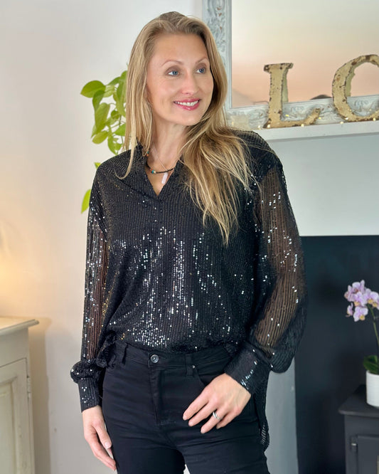 Sequin Shirt - Black