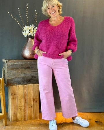 Super Stretchy Pink Boot Cut Jeans