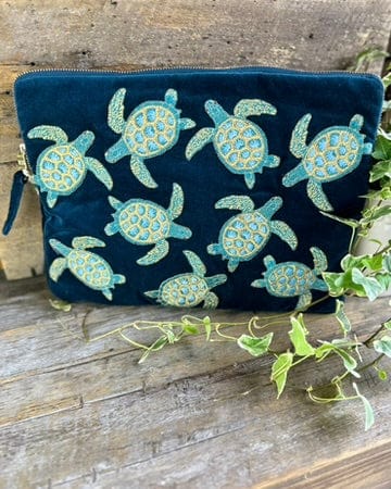 Turtle Velvet Laptop Bag - Marine Navy