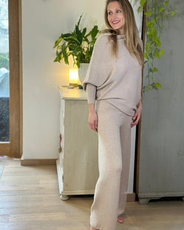 Wide Leg Super Soft Trousers - Sand