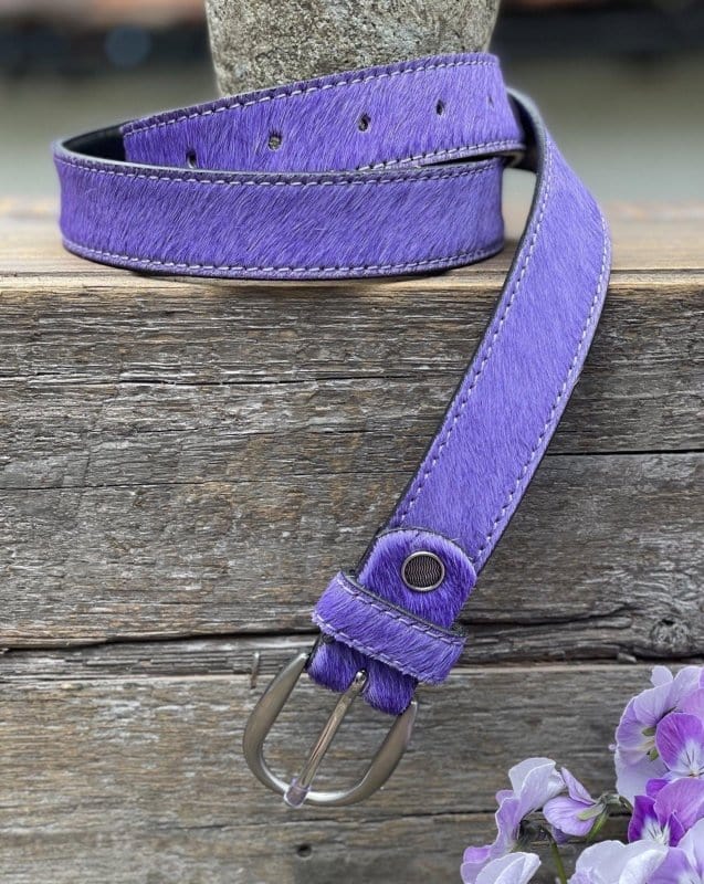 accessory Bright Coloured Leather Belt - Purple