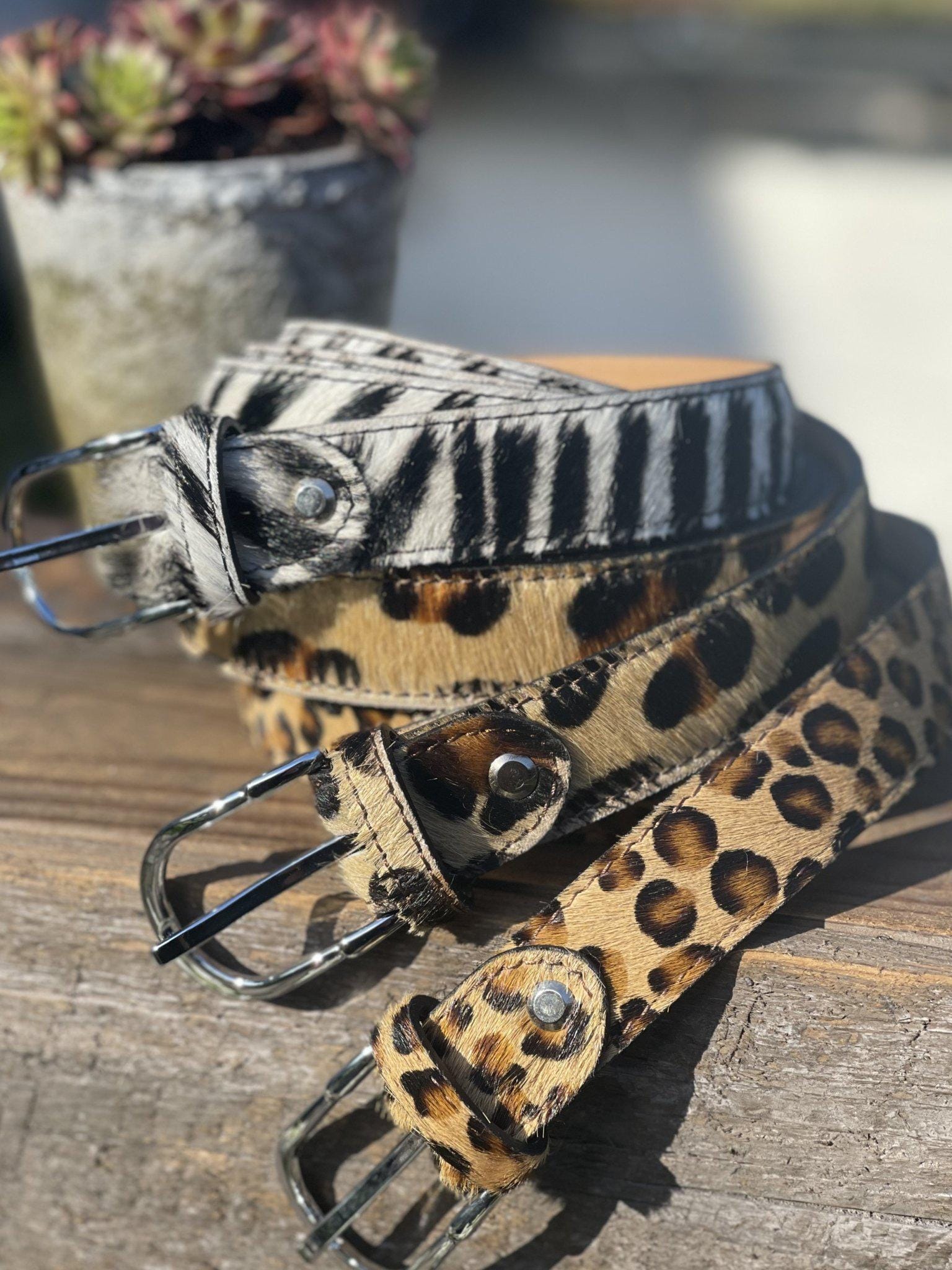 clothing Animal Print Leather Belt - Zebra