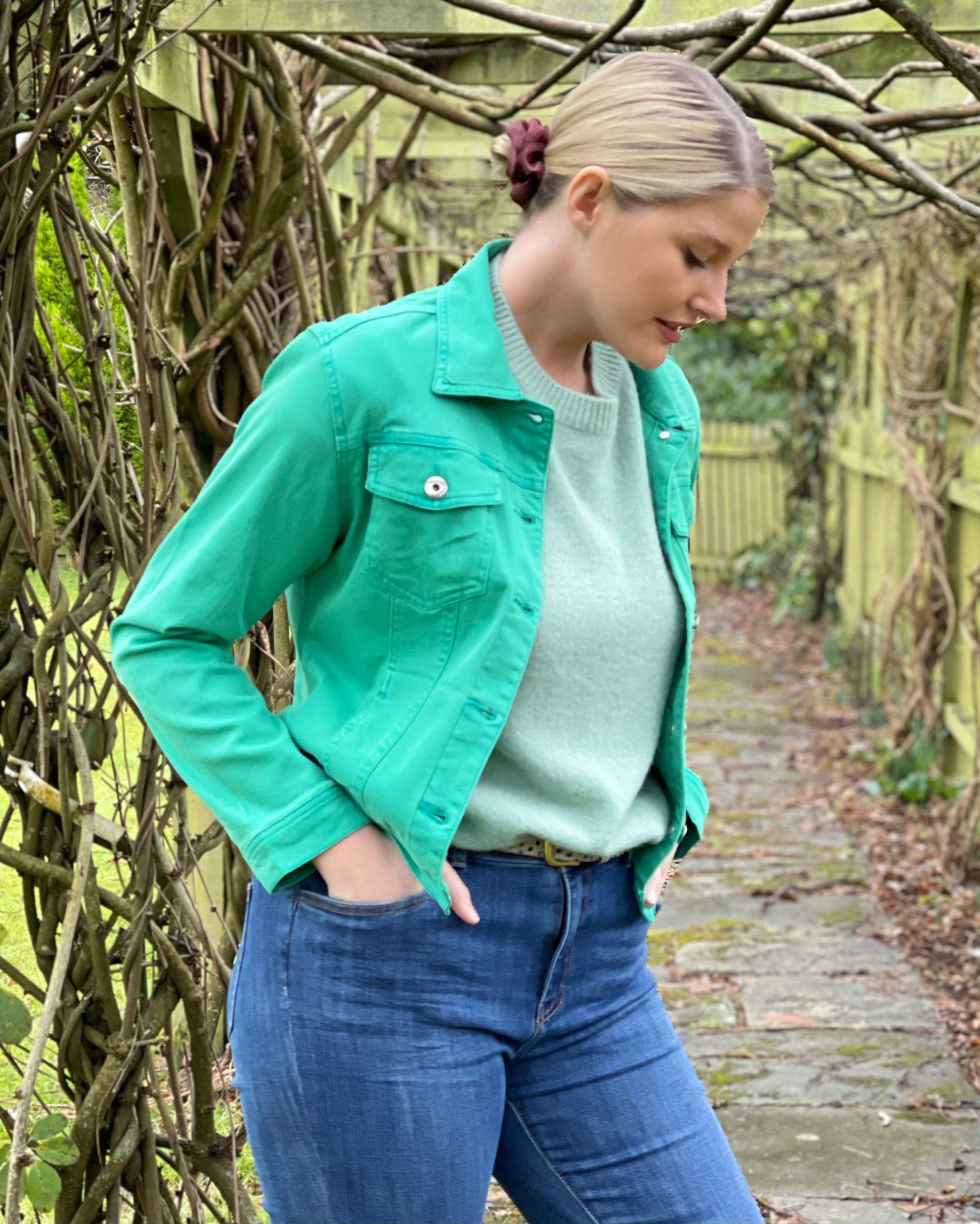 Apple Green Denim Jacket Sized