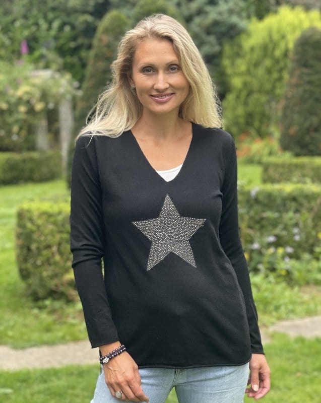 V neck star outlet jumper