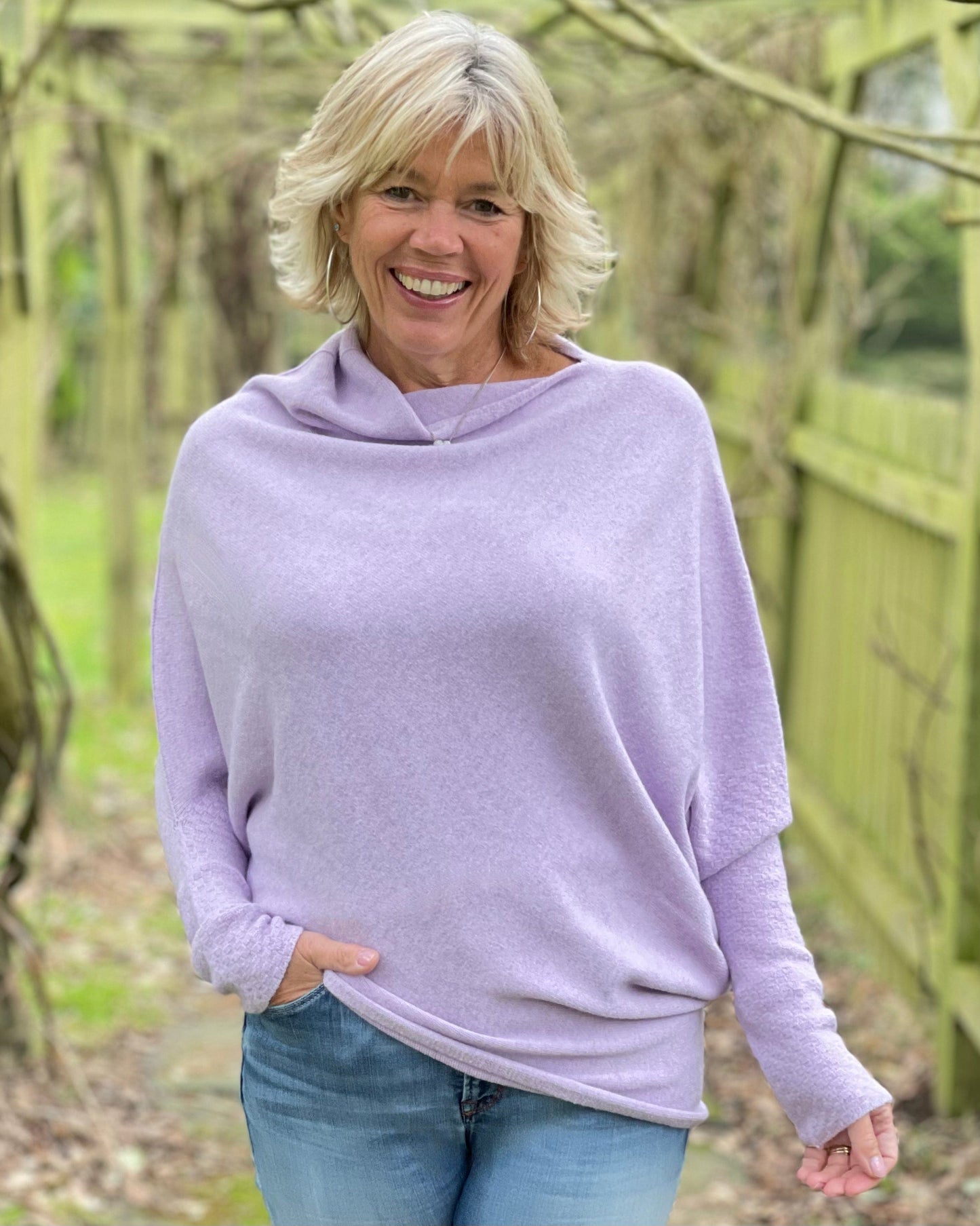 clothing Soft Knit Asymmetric Jumper - Lilac