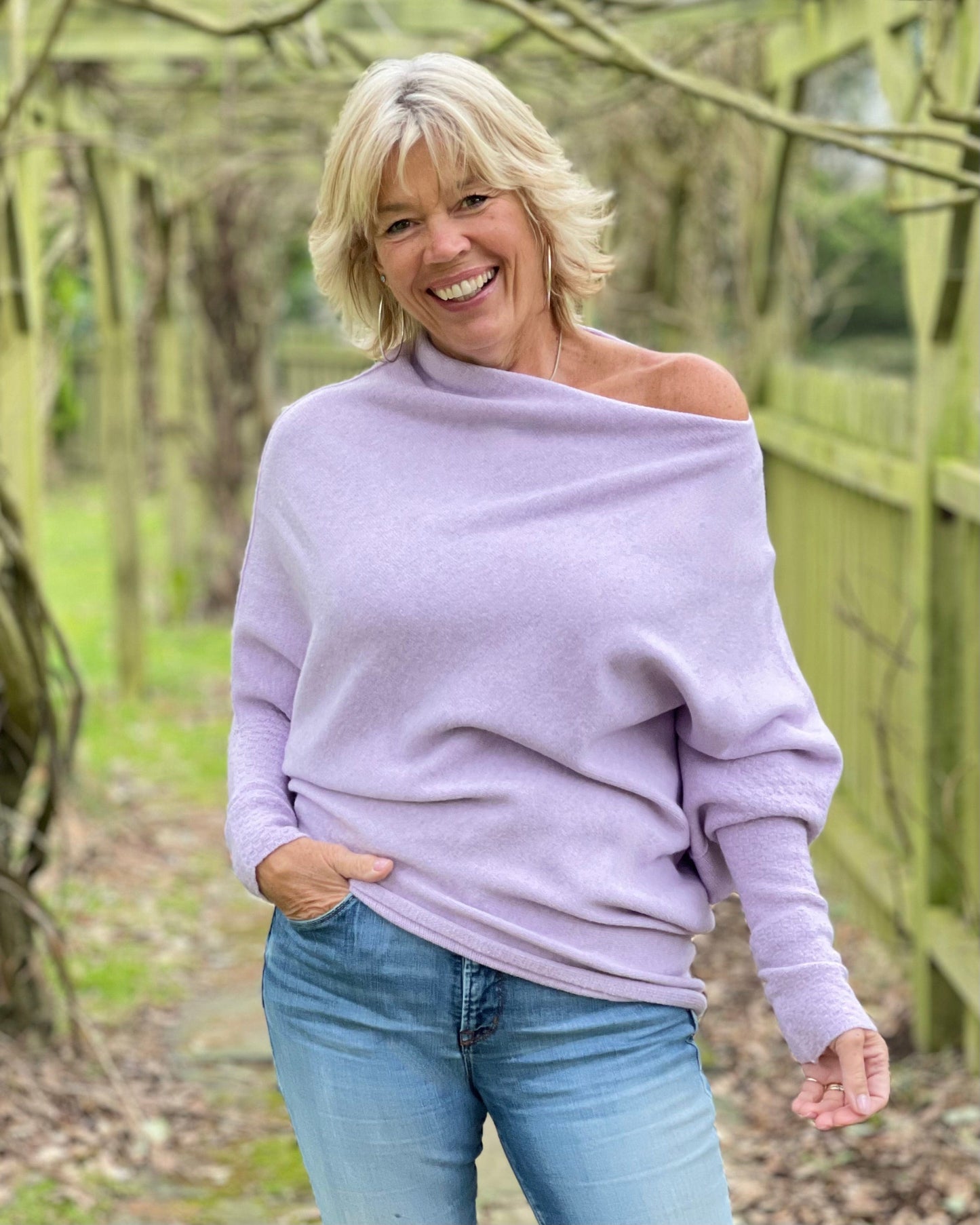 clothing Soft Knit Asymmetrical Jumper - Lilac