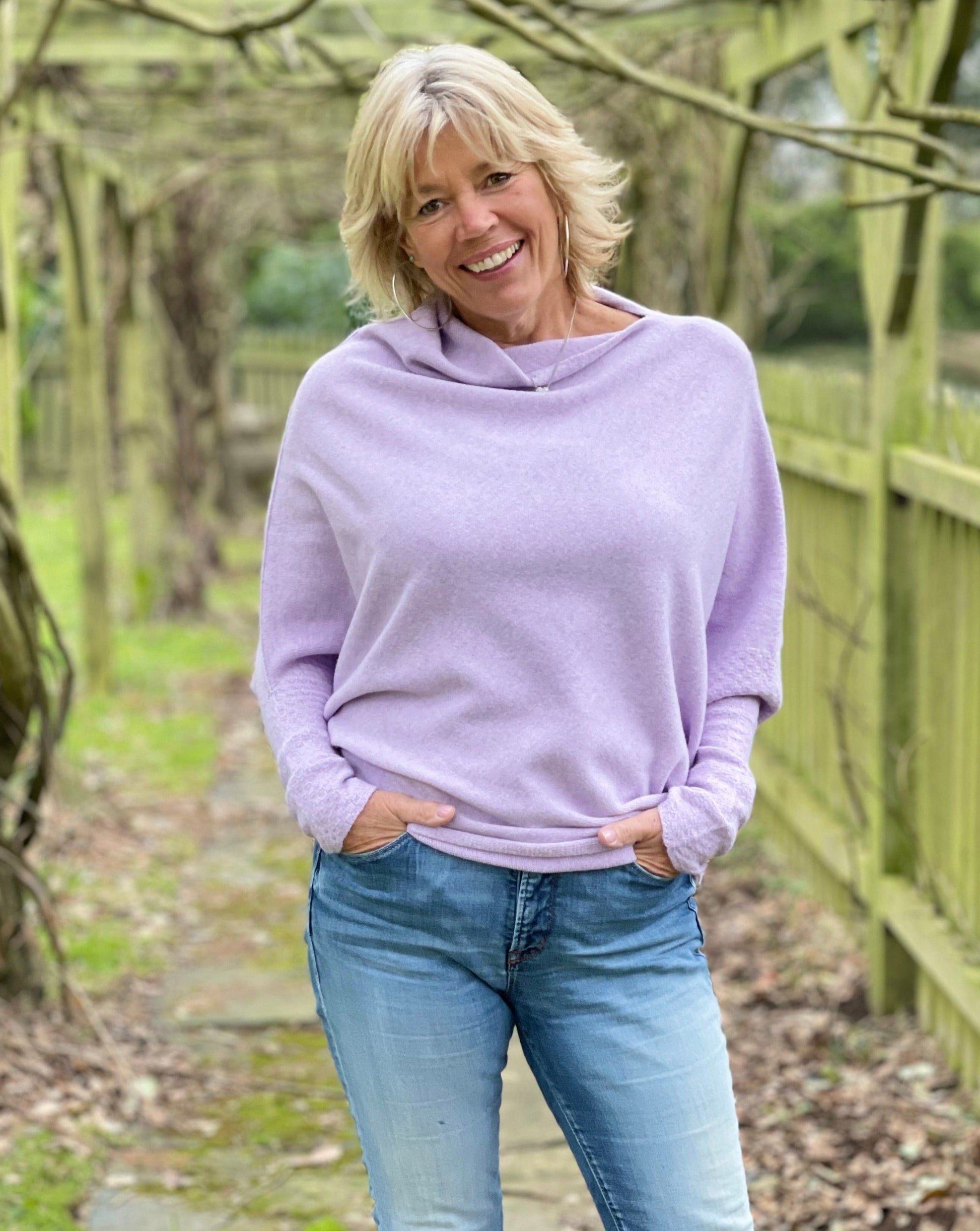 clothing Soft Knit Asymmetrical Jumper - Lilac