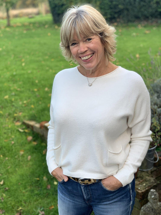 clothing Soft Knit Pocket Jumper - Cream