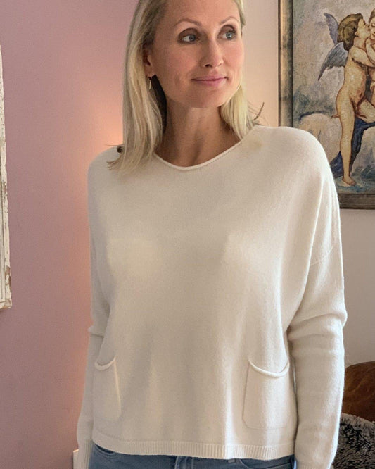 clothing Soft Knit Pocket Jumper - Cream