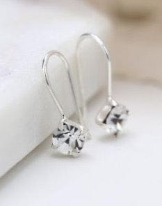 jewellery Sterling Silver Crystal Drop Earrings