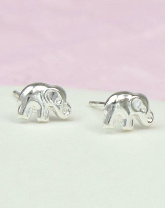 jewellery Sterling Silver Elephant Stud Earrings