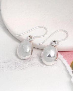 Sterling Silver Pebble Drop Earrings - LavenderLime