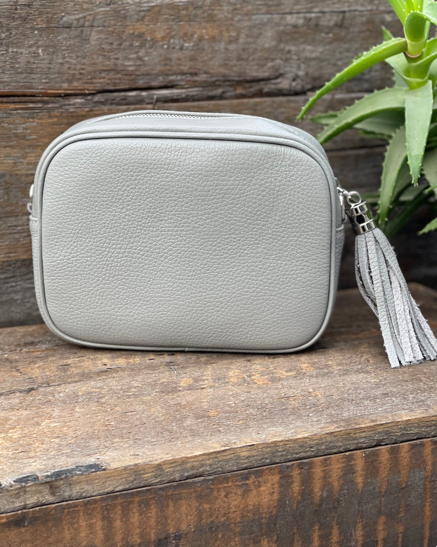 Leather Tassel Bag Leather Tassel Bag - Pale Grey With Silver Finishings